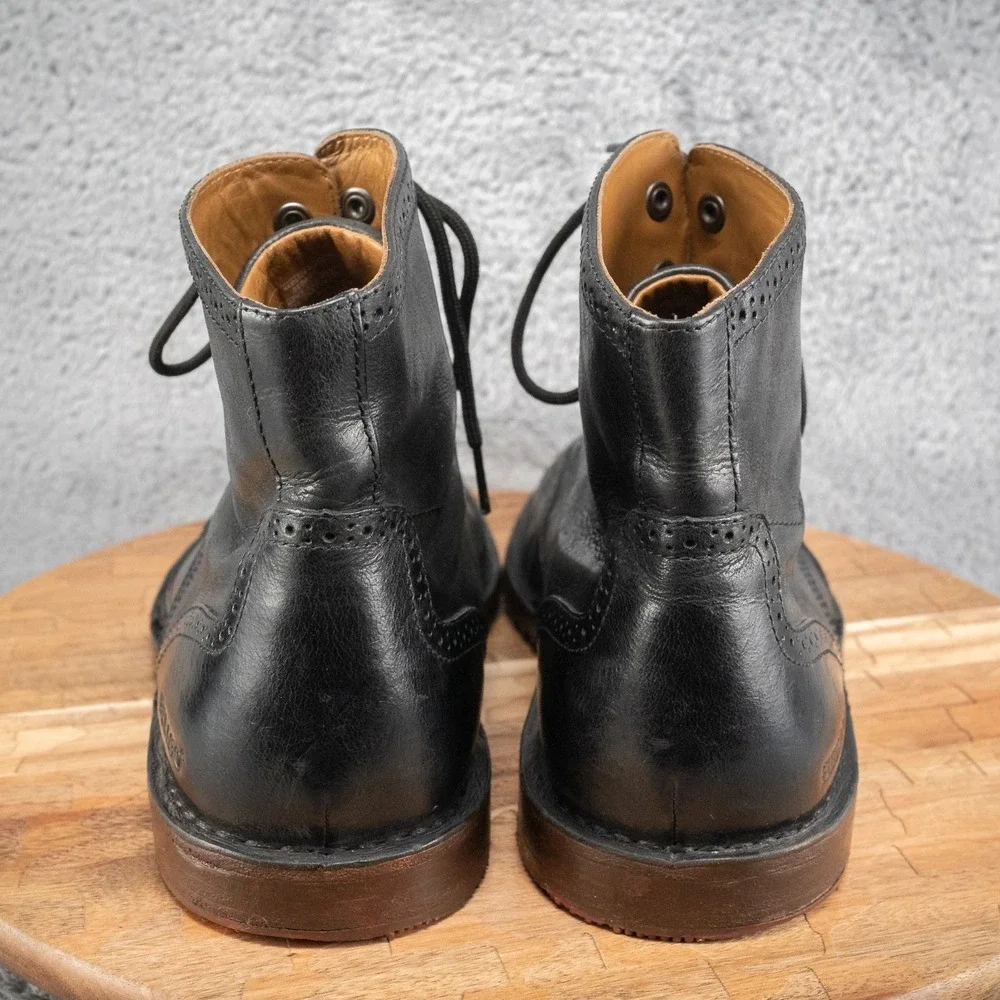 Sebago Hamilton Mens Wingtip Leather Black Boots B132000‎ Size 13 D